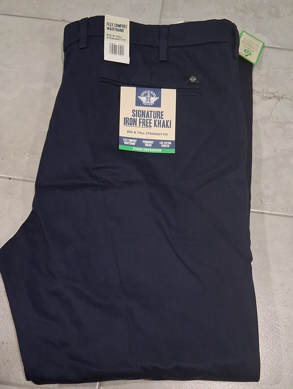 Dockers Signature Iron-Free Khakis Big&Tall 46x34 Blue NWT